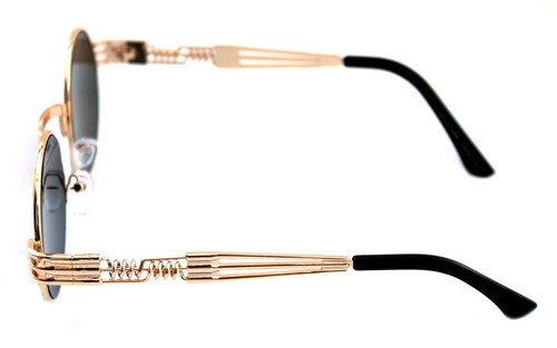Herren Damen Runde Form Sonnenbrille Quavo Bad and Boujee Hip Hop Schwarz Gold - Bild 5 von 9