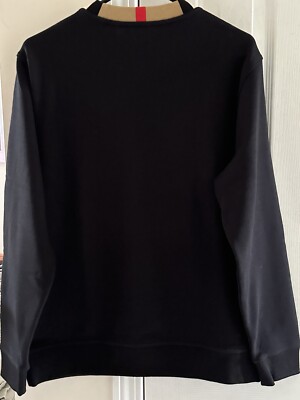 BURBERRY JARRAD CHECK NECK LONG SLEEVE Sm BLK SWEATER