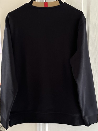 BURBERRY JARRAD CHECK NECK LONG SLEEVE Sm BLK SWEATER EMBROIDERED FRONT LOGO NWT - Picture 20 of 21