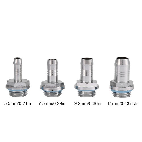 6 PCS PC Water Cooling Two touch Fitting G1/4 Thread Barb Connector for Tube - Afbeelding 2 van 13