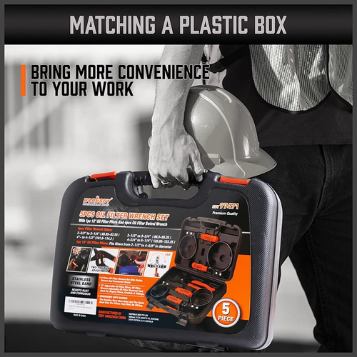 5-Piece Standard Oil Filter Swivel Wrench Set, 2-3/4" - 5-1/4"(68.85-133.35Mm), - Picture 8 of 8