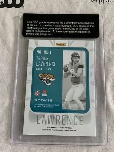 2021 Illusions Trevor Lawrence Rookie Endorsements Auto /75 Pre Grade SGC 10 - Picture 2 of 2