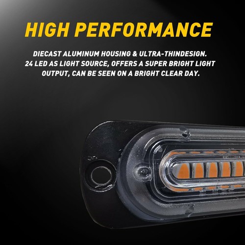Amber/White LED Car Truck Emergency Beacon Warning Hazard Flash Strobe Light NEW - Picture 7 of 12