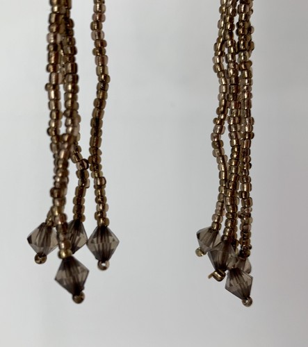 Cintura o Collana Perline Semi Hippie/BOHO Vintage - Intrecciata - Marrone con Nappe! - Foto 3 di 5