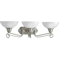 Progress Lighting P3294-09 3-light Bath Bracket With Etched Watermark Glass And on sale Progress Lighting P3294-09 3-light Bath Bracket With Etched Watermark Glass And on sale