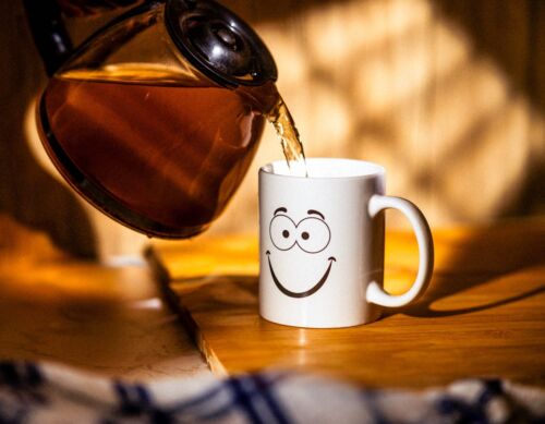 6x Mug Set Funny Face Ceramic Cups Tea Coffee Emoji Kitchen Gift Drinking White - Picture 23 of 24