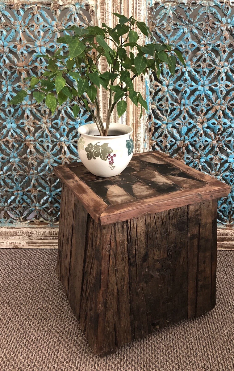 Driftwood Side Table Rustic Coffee Table Solid Wood Furniture Stool