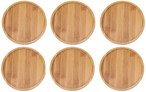 6 Pack Bamboo Plant Saucer, Succulent Pots Cactus Planter Round Pot Tray - Picture 20 of 21