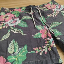 Polo Ralph Lauren Swim Trunks 5" Mens Large Lined Gray Floral Hawaiian Outdoor