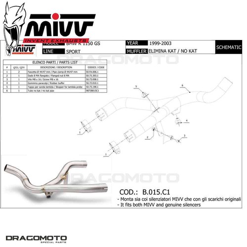 Collecteur BMW R 1150 GS 2003 MIVV - RC - Photo 4/4