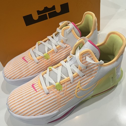 Nike LeBron Witness VI Melon Tint Size 9.5/11 Women White Lemon Twist CZ4052-101