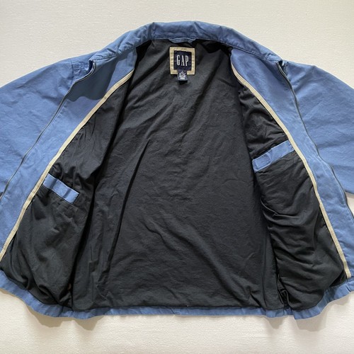 Vintage GAP Jacket Mens Large Bi Swing Harrington Ricky Full Zip Lined 90s Y2K - Picture 3 of 9