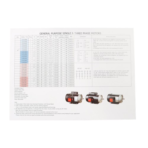 General Electric Motor 3450 RPM 1 Phase 56C 115V/230V 60HZ 5/8"Shaft 2HP CW/CCW - Picture 20 of 20