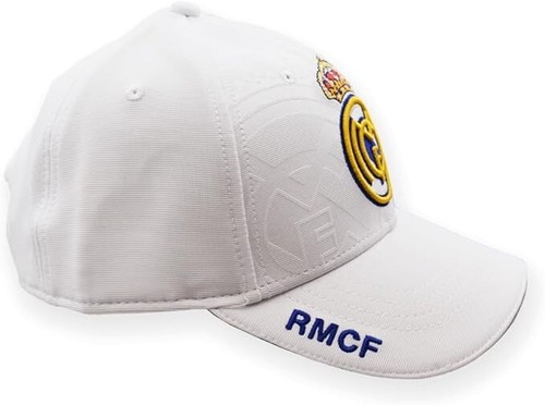 Real Madrid FC Cappello Bianco con Visiera Articolo Ufficiale Regolabile - Picture 2 of 4