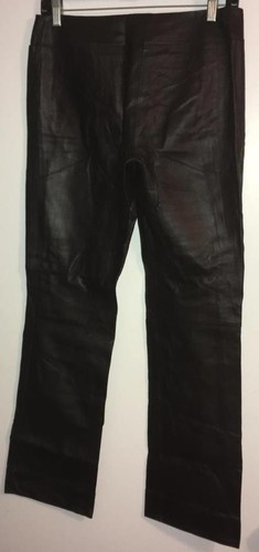 Vintage 1980's-1990's Max Studio Brown 100% Genuine Leather Pants 4 - Picture 3 of 6