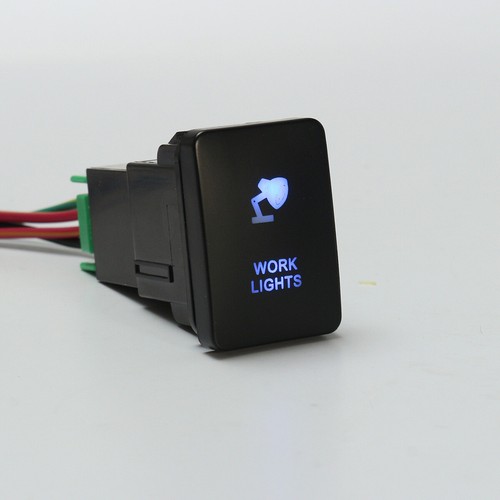 Blue LED Illuminated Rocker Push Switch On/Off For Toyota Landcruiser Yaris RAV4 - Picture 41 of 64