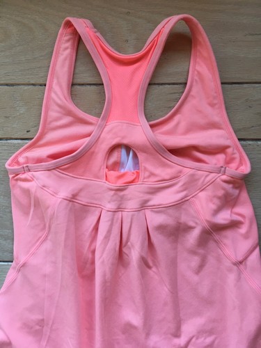 GAPFIT Womens New XS Neon Orange Forgiving Built-in Bra Sleeveless Tank Tee Top - Picture 7 of 10
