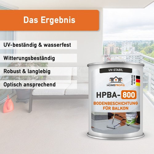 ☀️ HPBA-800 UV beständig 1K Bodenbeschichtung Außen Farbe Balkon Terrasse Beton - Bild 4 von 36