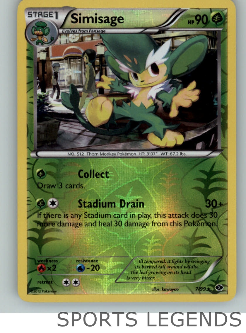 2012 pokemon Next Destinies reverse rare Simisage 7/99