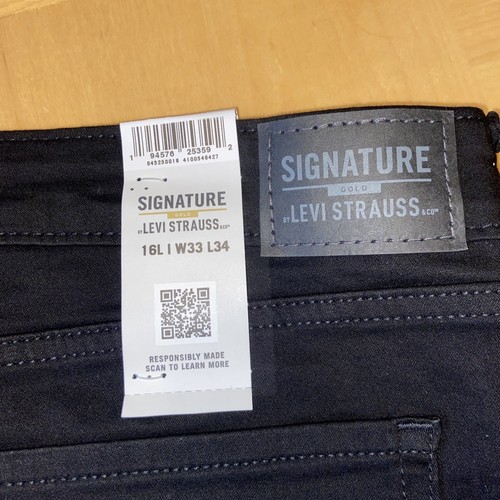 Levi's Signature Jeans 33x34 Black 16L Women’s Straight Totally Shaping Levi - Picture 7 of 7