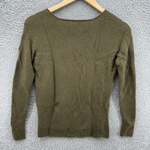 Madewell Sweater Womens XXS Green V-Neck Merino Wool Blend Pullover Long Sleeve - Picture 7 of 7