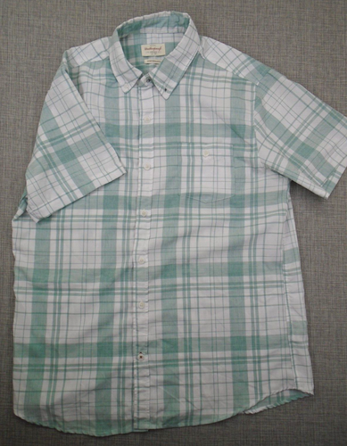Weatherproof Vintage Performance Mens L Short Sleeve White Plaid Shirt - Picture 2 of 12
