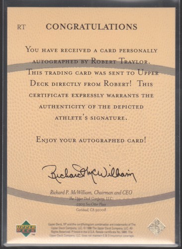 ROBERT TRAYLOR 1998 Upper Deck SP Vital Signs #RT Rookie Autographs Signed Auto - Picture 2 of 2