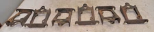 6 vintage cast iron brackets collectible hardware holder tool shelf parts lot
