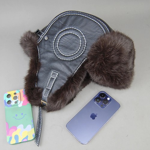 2025 Fashion Men's Bomber Hat Winter Russian Man Warm Real Sheepskin Leather Hat - Picture 7 of 22