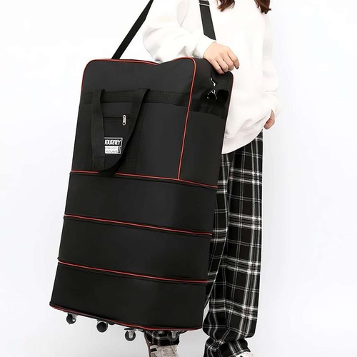 Large 28" Expandable Wheeled Duffle Bag Foldable Rolling Luggage Travel Suitcase - Picture 3 of 15