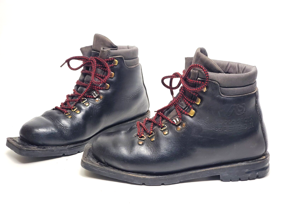 Asolo Backcountry Telemark Ski Boots Mens 7.5 Grey Red Leather Vibram Italy 75mm ASOLO SPORT EXTREME All-Leather Nordic Telemark 75mm Ski  main image 3