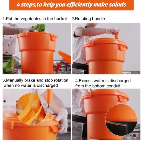 Clivia Salad Spinner 2.5 Gallon 10 Qt Manual Vegetables Leaf Lettuce Fruit Dryer - Picture 8 of 8