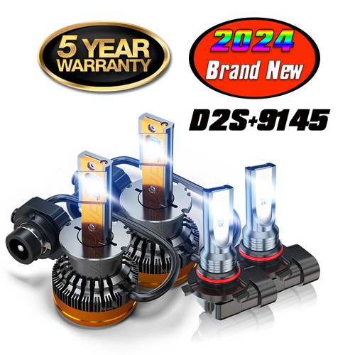 For Lexus LS430 2004 2005 2006 LED Headlight Hi/Low + LED Fog Light Bulbs 6000K