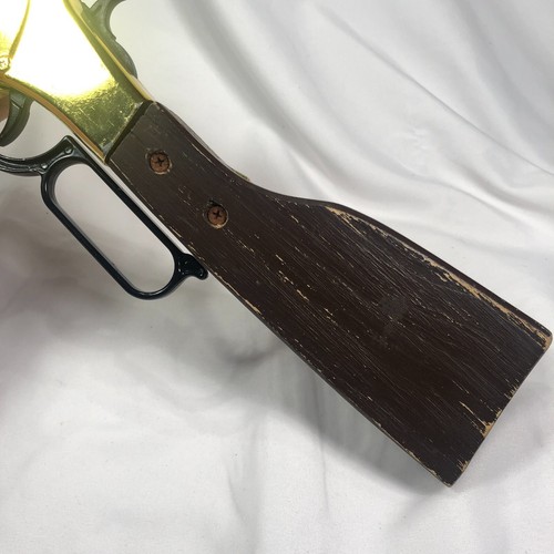 Vintage Lever Action CAP GUN Real Wood Cowboy Gold -VIDEO OF IT WORKING! L@@K! - Picture 8 of 13