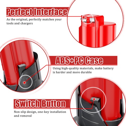 2x 6000mAh Para Milwaukee M 12 Batería XC 6,0 Ah Litio 12V 48-11-2460 M12B5 M12B6 - Imagen 4 de 12