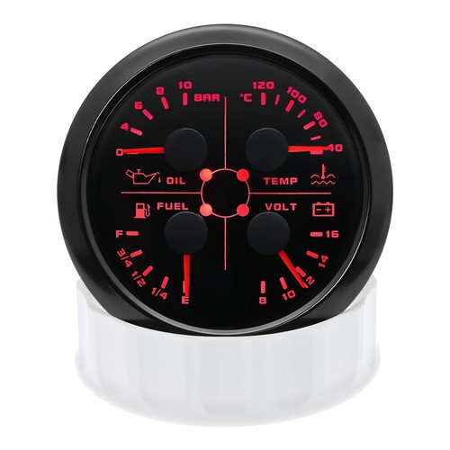 85MM 4 IN 1 Gauge Fuel Level Oil Pressure Water Temp Voltmeter with Sensor AU - Picture 4 of 22