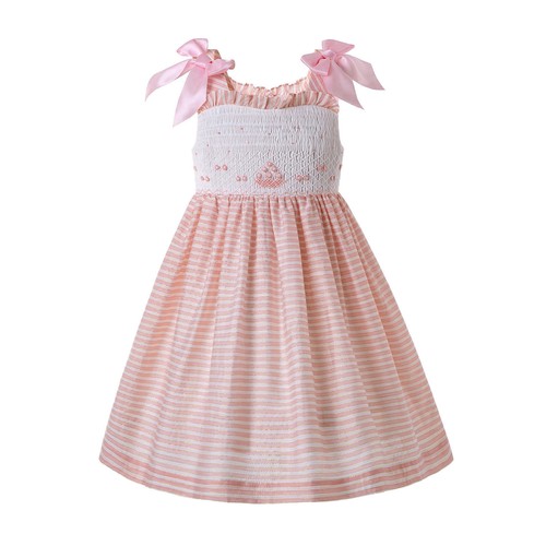 Summer Handmade Smocked Flower Girl Dress Bridesmaid Wedding Party Pageant Prom - Picture 27 of 45
