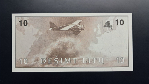 Lithuania 10 Litu 1991 Unc - Picture 2 of 2