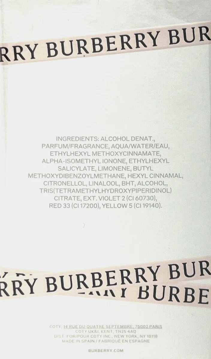 BURBERRY HER Eau De Parfum Spray FOR WOMEN 3.3 Oz 100 ml BRAND NEW ITEM IN BOX
