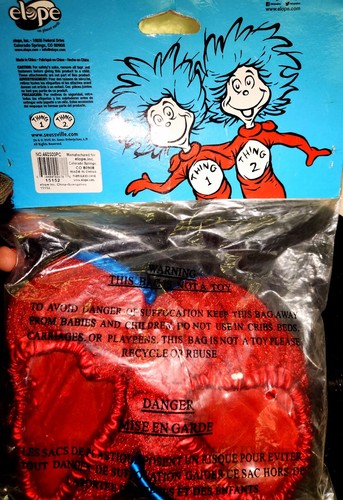 Dr. Seuss Thing 1 & Thing 2 Costume Shoe Covers Child Size 3-6 Halloween Costume - Picture 3 of 4