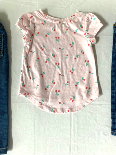Mix Lot of 3 Girls Toddler Size 18 months Blue Jeans Pants & Short Sleeve Top - Picture 6 of 14
