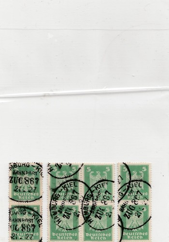 Deutsches Reich 1923/24 MiNr. 356 Bahnpoststempel, 4er Block, Paare senkrecht - Bild 1 von 2