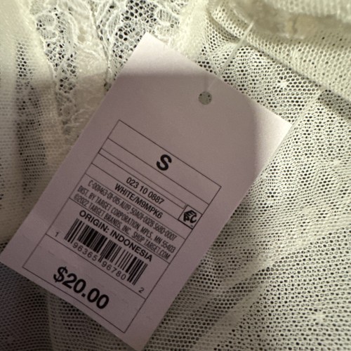 Auden Womens Small V-neck White Lace Thong Lingerie Bodysuit New Sealed W Tags - Picture 3 of 3