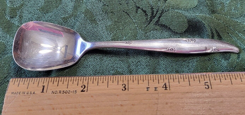 Oneida Community Cucchiaio Zuppa Argento Fiore Placcato Argento Vintage - Foto 6 di 6