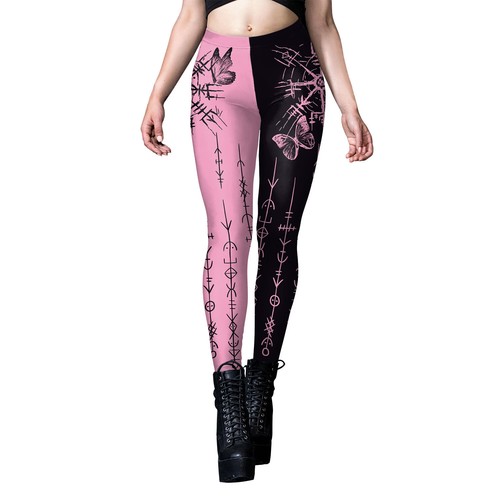 Cosplay Halloween Christmas Thanksgiving Leggings Women Elastic Skull Yoga Pants - Picture 3 of 43