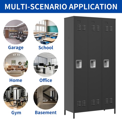 3 Door 72"H Metal Lockers With Lock for Employees,Storage Locker Cabinet for H - Picture 5 of 20