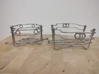Expanding Trivet Hot Plate Holder lot 2 Metal Holds Casserole Pan Stand 8" & 14"