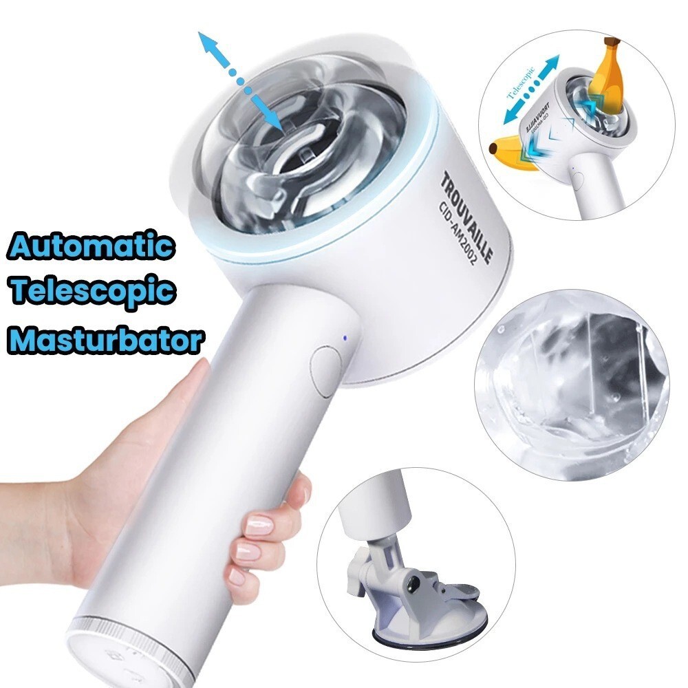 acmejoy automatic 3 frequency telescopic handheld male masturbator cup Automatic HandsFree Male Masturbaters Telescopic Cup Stroker Men  Masturbation