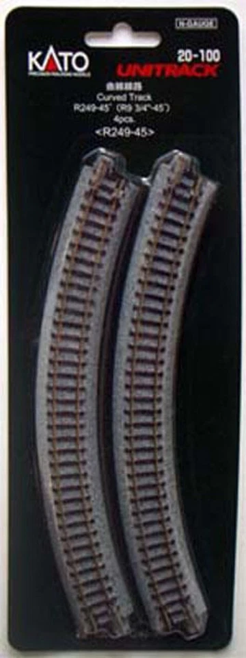 Kato 20-100 249mm (9 3/4") 45° Kurvengleis R249-45 (Spur N) / 7078100 / - Bild 1 von 1