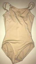 girls NEW NWOT CAPEZIO nude/tan 1 PC DANCE LEOTARD size small adjustable straps